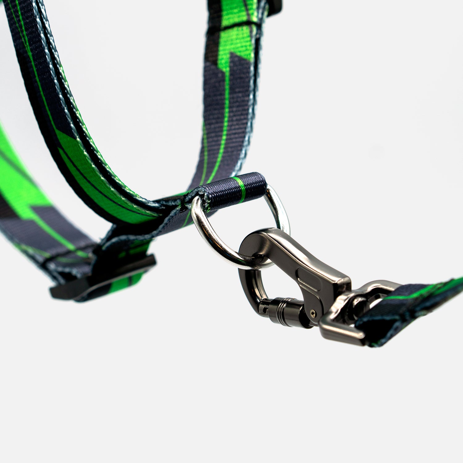 Louis Pawtton Rockstar Green Designer Dog Harness and Leash Set